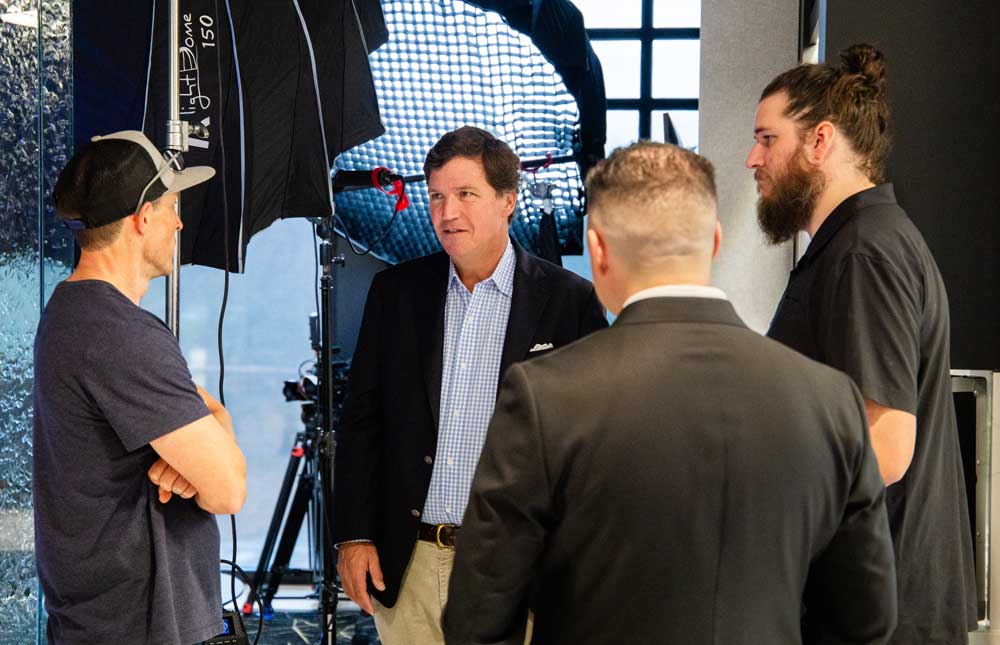 Filming About The Retirement Reset with - Tucker Carlson