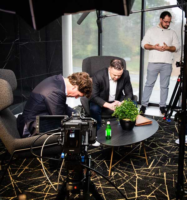 Filming with Tucker Carlson