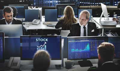 Graphic illustrating iran war stock market volatility and its connection to retirement planning